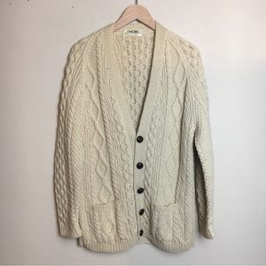 Kinsale Vintage Hand knit Ireland Cable Cardigan Sweater L/XL